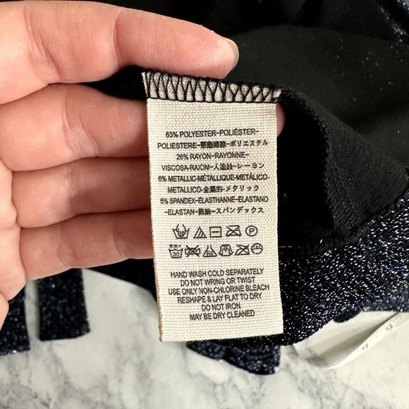 Free People One More Time Lurex Wrap Dress in Navy - Picture 11 of 15